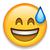 happy sweat emoji