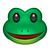 green frog with smile emoji
