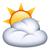 sun behind set of clouds emoji