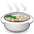 soup with steam emoji