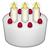 birthday cake with three candles emoji