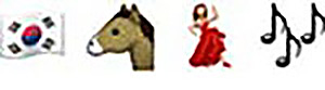 guess the emoji flag horse lady music