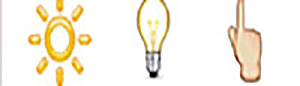 emoji sun light bulb finger